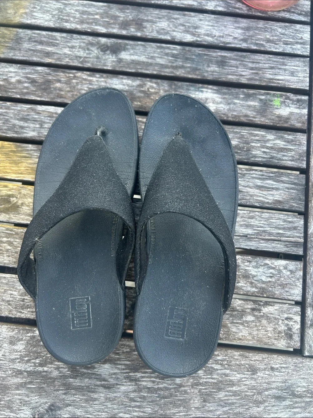 FitFlop Black Women's Espadrille-Style Flip Flops